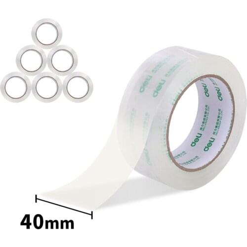 Deli High Quality High Transparent Sealing Tape Packing Tapes 40mmx60y 6 Rolls