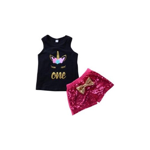 Kids Toddler Girls Print T Shirt Summer Baby Short Outfit Clothes