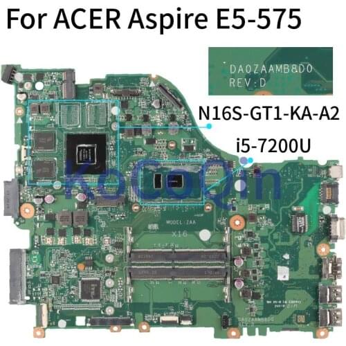 For ACER Aspire E5-575 E5-575G I5-7200U GT940M Notebook Motherboard DAZAAMB16E0 SR2ZU Laptop Mainboard N16S-GT1-KA-A2 DDR4