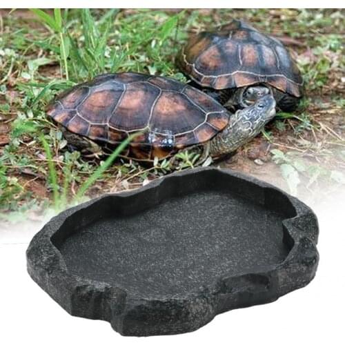 1PCS Reptile Rock Food Dish Feeder Bowl Tortoise Water Dispenser Landscaping Decoration Lizard Water Feeder Pet Food Bowl