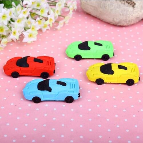 24 pcs Korean creative stationery cartoon car eraser prizes for kids novelty erasers stationery for school