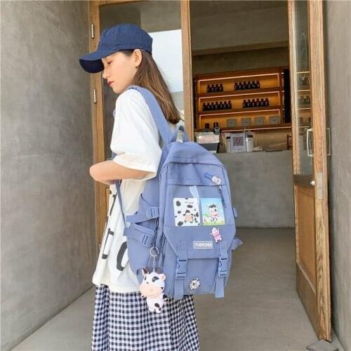 Fashion Women Backpack Large Capacity School Bags For Teenager Girls Mochila 2021 College style students schoolbag