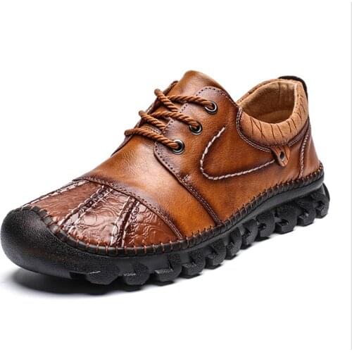 Mens Waterproof Driving Lace Up Shoes Climb Oxfords Army Combat Hiking PU Leather 3Colors Plus Size 38-48