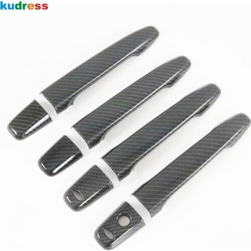For Mitsubishi RVR/ASX/Outlander Sport ES 2020 2021 Carbon Fiber Door Handle Cover Trim Sticker Covers Car Exterior Accessories