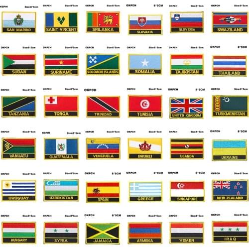 Flag Patches Venezuela Uganda Ukraine Uzbekistan Uruguay Spain Greece Singapore New Zealand Hungary Syria Jamaica Armenia Yemen