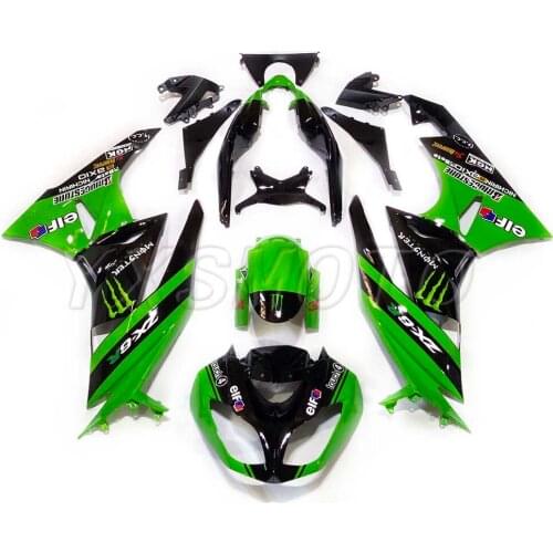 New ABS mechanical injection molding fairing kit for kawasaki ZX-6R 636 2009-2012 green black bodywork fairing zx 6r 09 10 11 12