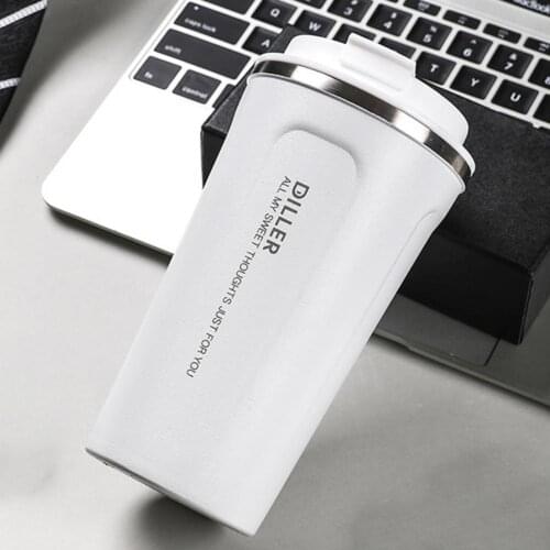 500ml Coffee Cup Portable Temperature Retention Stainless Steel Car Coffee Mug Premium Frosted Surface Leak-proof Water Bottle