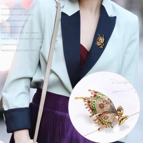 Dropshipping Brooch Pin Vintage Decorative Alloy Butterfly Angel Brooch Pin for Clothes Accessories