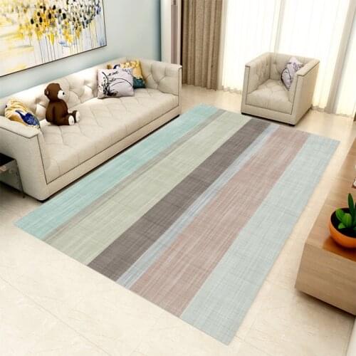 Modern Geometric Stripe Palor Floor Mat Tea Table Blanket Living room Beside Area Rugs Child Play Non-slip Carpet Hoom Decor