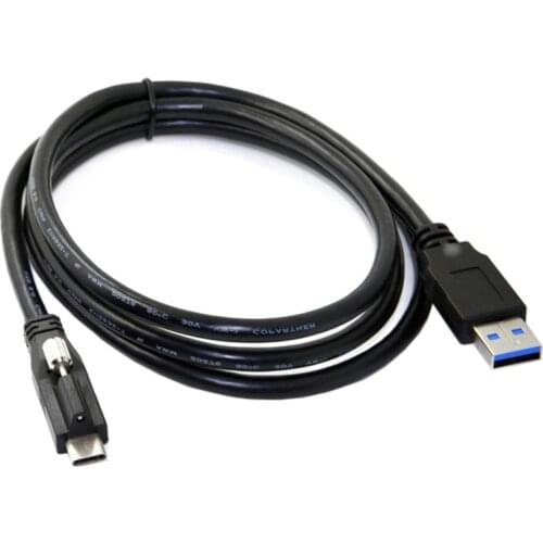 USB 3.1 Type-C Cable USB-C With Single Panel Mount Screw Locking Connector to USB3.0 Data Cable 1.2m