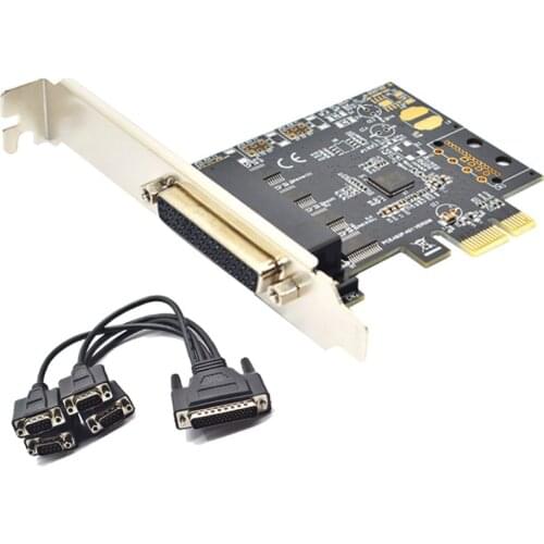 PCI Express to 4 Port Serial Expansion Card Chip AX99100 Industrial DB9 COM RS232 Adapter Riser Card Controller for Desktop PC