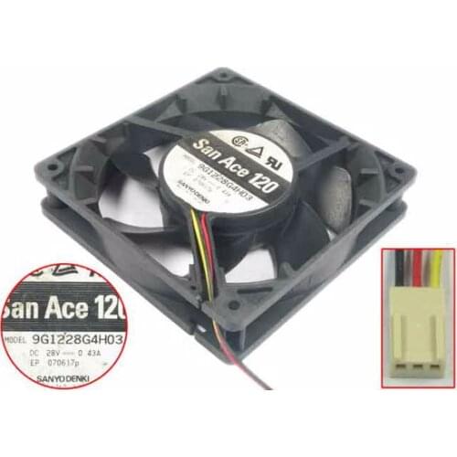 SANYO DENKI 9G1228G4H03 DC 28V 0.43A 120x120x25mm Server Cooling Fan