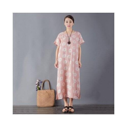 Women double layer Cotton Yarn Chrysanthemum Dress