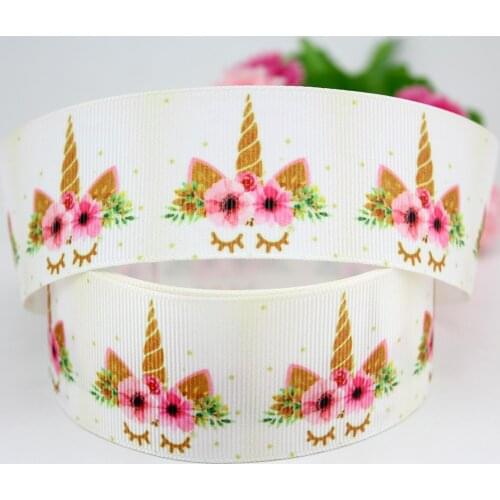 1-1/2" cartoon unicorn printed grosgrain 38mm ribbon 10 yards DIY materail ribbons wedding party decoration webbing