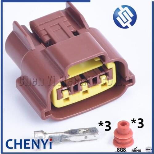 1 set 3 Pin 6098-0142 Automotive Ignition Coil Plug Female waterproof Connector TPS Throttle Position Sensor For Cars Nissan