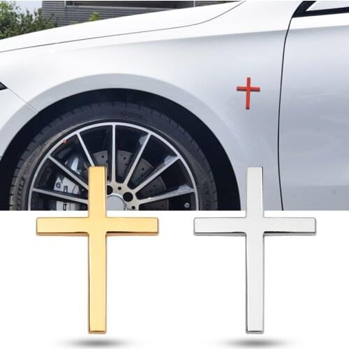 1Pcs 3D Metal Couple Cross Car Stickers Badge Emblem Creative Decal For Skoda Volvo Ford Cadillac Chevrolet Benz Accessories