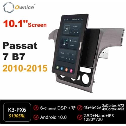 10.1 Inch 1280*720 Android 10.0 Rotation Autoradio forVolkswagen passat 7 B7 2010-2015 Car Radio Auto GPS Multimedia DSP IPS