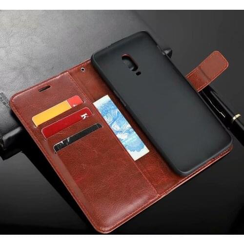 10pcs/lot For Oneplus 6T 6 5T Crazy Horse Lines Leather Case Stand Wallet Cover With Card Slots For One Plus X OnePlus X