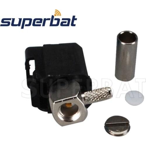 Superbat 10pcs Fakra Connector Crimp Jack Female Right Angle Black /9005 for Cable RG316 RG174 LMR100