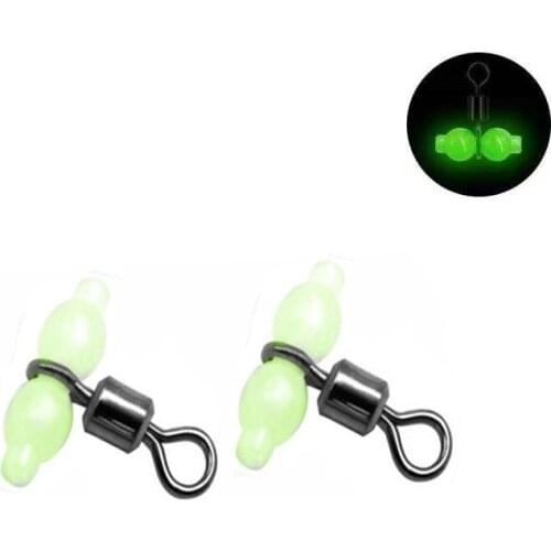 20PCS/Lot Luminous 3 Way Fishing Connector Swivel Cross Line Rolling Sea Fishing Hook Tackle Accessories Pesca
