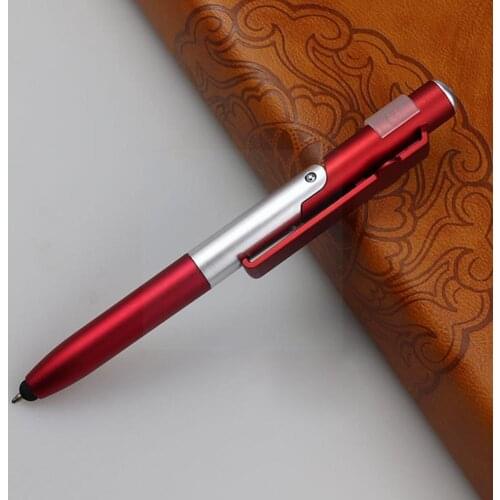 4-in-1 Simple Portable Flashlight Pen Multi-function Ballpoint Pen Foldable Phone Light Holder Night Stylus Useful For Cell U4Y5