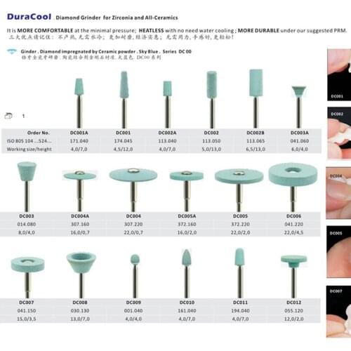 18 Pieces/set Comfortable and Heatless Diamond Grinder for Polishing Zirconia and All-Ceramics