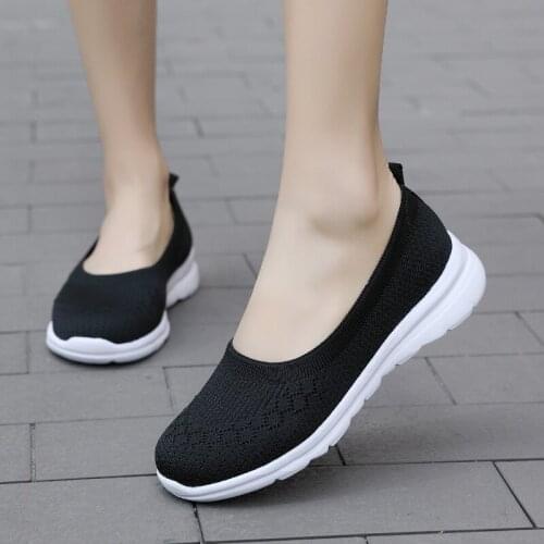 Akexiya New Women Shoes 2021 Breathable Soft Solid Color Slip on Flat Shoes Ballet Comfortable Ladies Shoes Mesh Zapatos Mujer