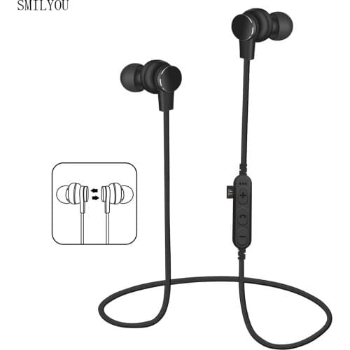 Good Quality SMILYOU Bluetooth Earphone T1 Wireless Headphone Sports Bass Bluetooth Earphone with Mic for iPhone Xiaomi
