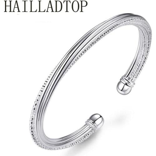 Silver Color Bracelet Bangles Fashion Designs Bridesmaid Gift Adjustable Bangles For Women Girl Wholesale Price Jewelry Bracelet
