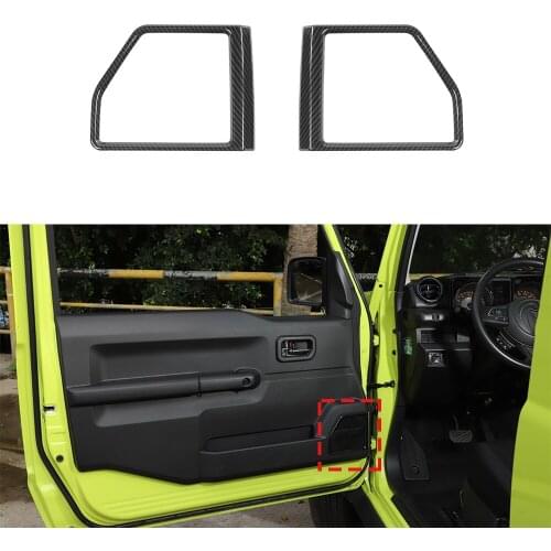 Loudspeaker Cover Ring for Suzuki Jimny 2019 2020 Door Speaker Decoration Trim Silver Red Carbon Fiber Car Interor Accessories