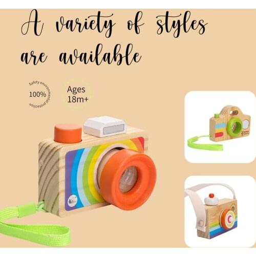 Baby Toy Model Wooden Childrens Toy Cartoon Digital Camera Model Parent-Child Outdoor Photography Props Gift For Boys And Girls