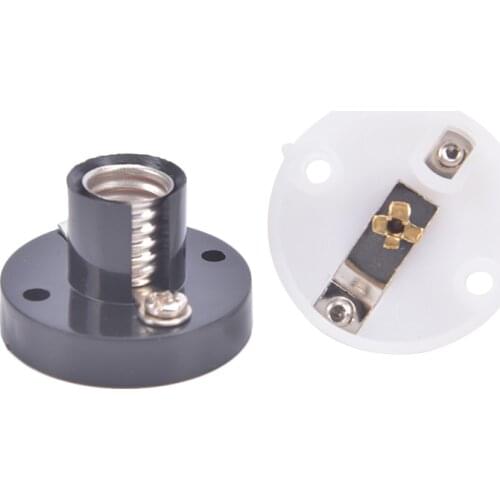 E10 Screw Holder DIY Flat Lamp Bases Physics Electric Beads Testing Parts Black White ABS Lamp Holder