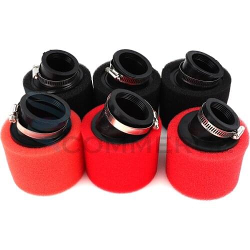 35mm 38mm 42mm 45mm 48mm Bend Elbow Neck Foam Air Filter Sponge Cleaner Moped Scooter Dirt Pit Bike Motorcycle RED Kayo BSE