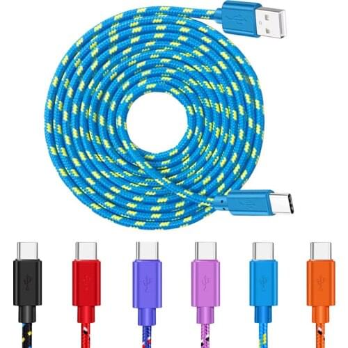 1M 2M 3M Type C USB Cable Nylon Braid Data Type-C Wire for huawei p9 p10 p20 Fast Charging USB C Cord For Android Mobile Phones