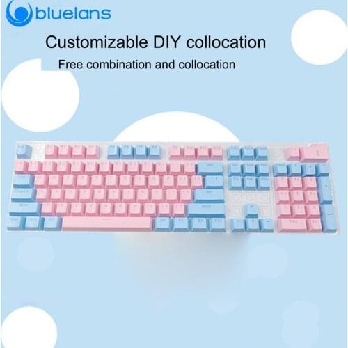 104 Keys Keycap Keyboard PBT Solid Color Anti-skid Backlight Key Caps DIY Replacement Keycap for Mechanical Keyboard