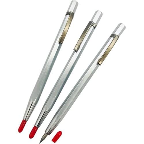 Conical Tungsten Steel Tip Scriber Clip Pen for Ceramics Glass Shell Metal lettering Marking Tool White