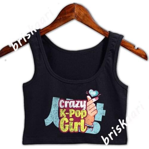 Kpop Music Crop Top Women Fitness Sexy Top Summer Style Family Crew Neck Personalized Comical Vest