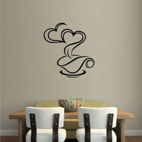 KUCADA coffee wall sticker for home deocration mural art decal diy wallpaper removable WP1501