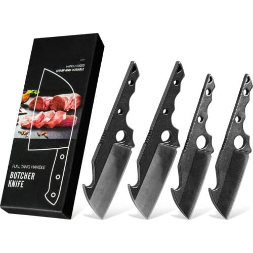 XYj 1.5'' 1.2'' Inch Stainless Steel Mini Knives Set 3 Pieces Slicer Outdoor Tactical Cleaver Pocket Knives Tool With Gift Box