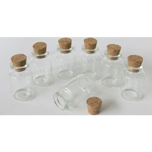 500pcs 10ml Mini Glass Bottles Vials Jars With Cork Corks Stopper Decorative Corked Tiny mini Wising Bottle For Pendants