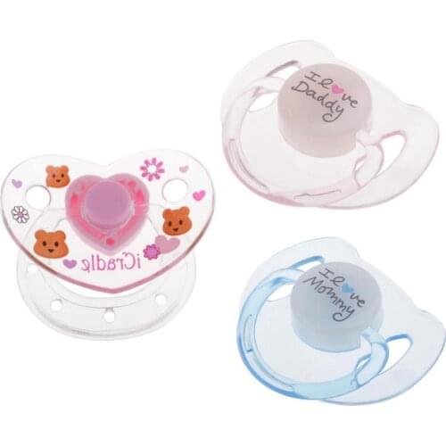 Pack of 3 Cute Cartoon Simulation Pacifier & Magnet Set Baby Doll Supplies for Reborn Newborn Doll