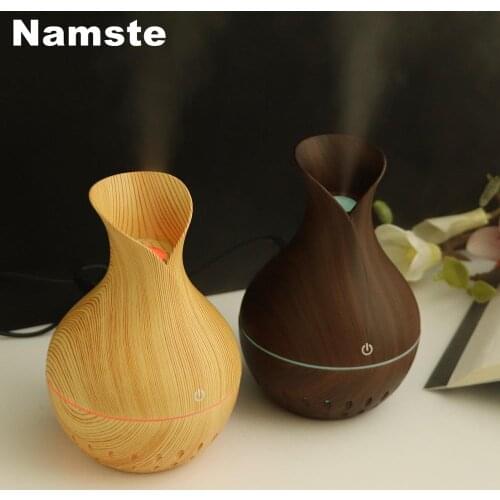 NMT-092 Wood Grain Hollow Aromatherapy Air Humidifier 130ml USB Essential Oil Diffuser Ultrasonic Cool Sprayer For office home