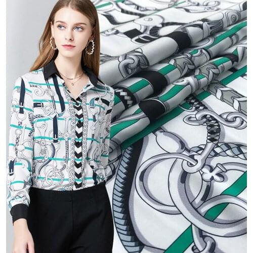 2019 new lock ring digital printing twill fabric spring and summer hot clothing handmade DIY fashion dress fabric customization