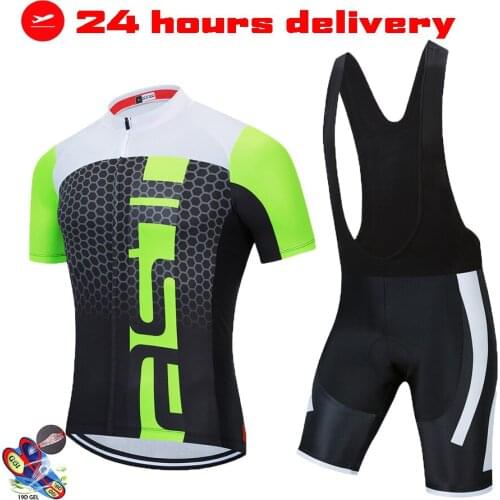 2021 Pro Cycling Clothing Men Cycling Set Bike Clothes Breathable Anti-UV Bicycle Wear Short Sleeve Cycling Jersey Set For Mans