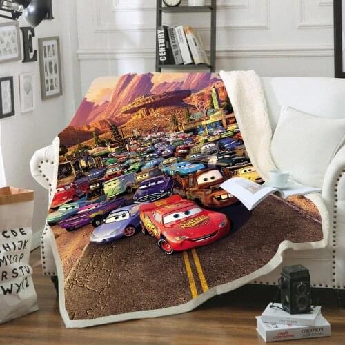Disney Lightning McQueen 95 Car Baby Plush Blanket Throw Sofa Bed Cover Single Twin Bedding for Boys Girls Children Lovely Gifts