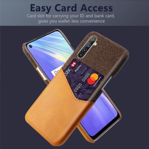 Luxury Business Phone Case On The For OPPO Realme 6 Coque Cloth Texture PU Antiskid Cover For Oppo Realme 6 6.5" 2020 Capa Funda