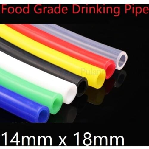 14x18 Silicone Tube ID 14mm OD 18mm 1 meter Flexible Rubber Hose Thickness 2mm Fo Grade Soft Pipe Water Connector Colorful