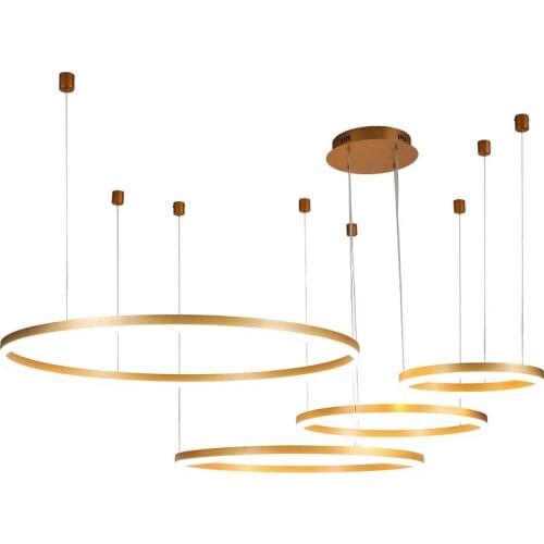 Modern 3 / 4 rings Circle Luxury LED Chandeliers Lighting For Living room Dining room Kitchen Loft Hanging Indoor Decor