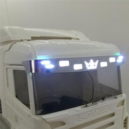 ​ LED Lights Sunshade Lamp High Quality Sun Visor for Tamiya 1/14 Scania 620 56323 730 RC Truck Part