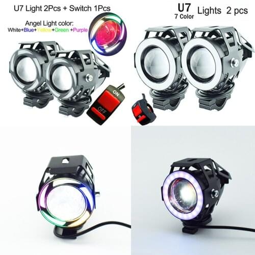 Motorcycle LED Headlamp 12v 125w LED moto auxiliary Light fog lamp super bright spotlights Motorbike Headlight car accessories